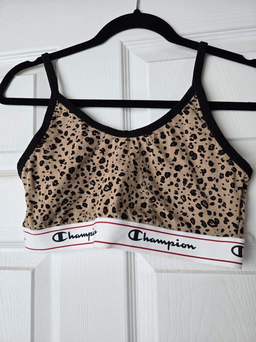 Champion Leopard Print Sports Bralette - Tan & Black